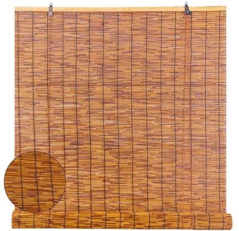 SYTH Bambusrollo Wetterfest Dachfenster Rollo Bambus Draußen Außenrollo Fenster Verdunkelung Balkon Beschattung Natürliches Schilfrollo Sichtschutz Fensterrollo Sonnenblende für Innen Terrasse Außen