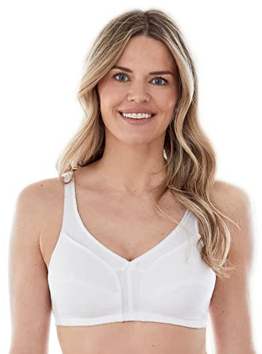 Bestform 5006825 Soutien-Gorge Confortable sans Armatures en Coton avec Bonnets Cousus Non doublés, Blanc, 110E