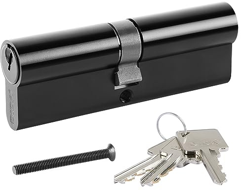 DIDA® 100mm(45/55) Euro Cylinder Lock,UPVC Door Lock Barrel with 3 Keys,High Security,Anti-Pick Anti-Bump Anti-Drill,Matte Black Finish,Suitable for All Door Types,BS EN 1303:2005