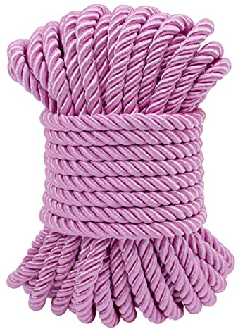 LEREATI Rosa Polyester Kordel 7mm x 11m, 3-lagige Weiches Bastelseil Satin-Kordel-Besatz Dekorative gedrehte Makramee Schnur für DIY Handwerk Vorhang Krawatte Ehre Cord Geschenk Taschen
