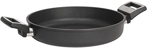 SKK große Antihaft Paella-Pfanne Ø 32 cm - ohne Induktion - runde Aluguss beschichtete Bratpfanne für Gemüse oder Reisgerichte - Made in Germany