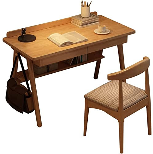 ZUMAHA Stabil Verbessertes Kinderschreibtisch- und Stuhlset aus Massivholz, Schreibtisch mit Schallwand/Haken/Ablage, Stabiler Designstuhl mit dicken Beinen Flexibel