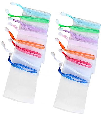 Beaupretty 20piezas Unidades De Redes Espumadoras Para Jabón Con Diseño De Cordón Para Limpieza Facial y Corporal Accesorios Para Baño Material Duradero y Secado Rápido Colores Aleatorios