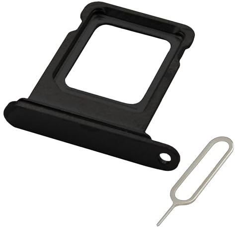 MMOBIEL SIM-Kartenhalter Kompatibel mit iPhone 13 Pro/13 Pro Max - SIM-Tray - SIM-Kartensteckplatz - SIM-Kartenhalter Ersatz - Inkl. SIM-Nadel und wasserdichtem Gummiring - Schwarz