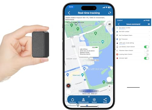 TKMARS 4G Mini GPS Tracker Ohne ABO GPS Tracker mit Kostenloser App für Autos, Dokumente, Kinder