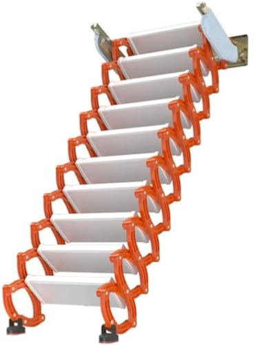 An der Wand montierte ausziehbare Loft-Treppe für die Maisonette-Trennwand im Haushalt. Spezielle ausziehbare Klappleiter