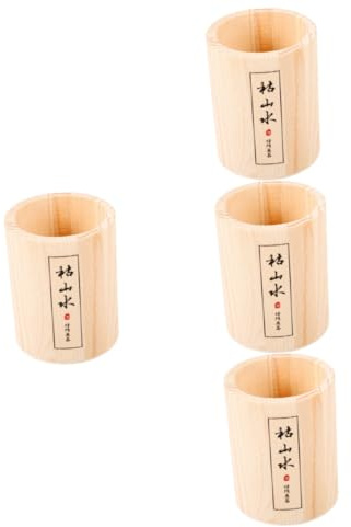 VICASKY 4pcs Box Wooden Desktop Box for Zen Garden Accessories Makeup Brush Holder Small Rake Organizer Multi-use Storage
