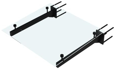 METALUSTIC Glasvordach 1200 X 1000 mm, einfach, RAL 9005,55,4 mm Glas, 30/60 mm Träger, Vordach, Türvordach, Haustürvordach, Farbloses Glas, Lackierte Balken: schwarz