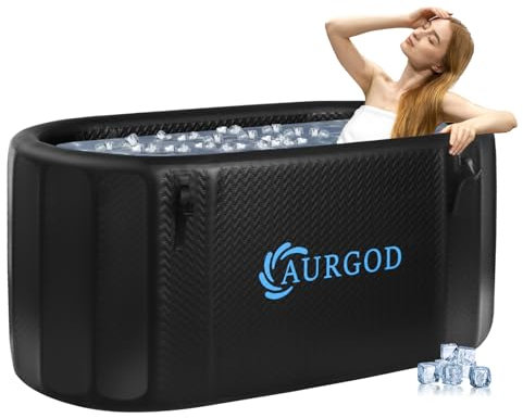 AURGOD 238Gallon Inflatable Cold Plunge Tub for Recover, Upgraded Thickened 2 Person Ice Bath Tub, Bathtub Adult, Insulated Lid, Pump, Strong Handbag