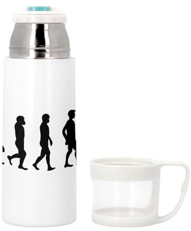Bouteille thermo en Inox avec Tasse Intégrée - Evolution Peinture Peintre Art Artiste - 350ml - Bouteille Isotherme