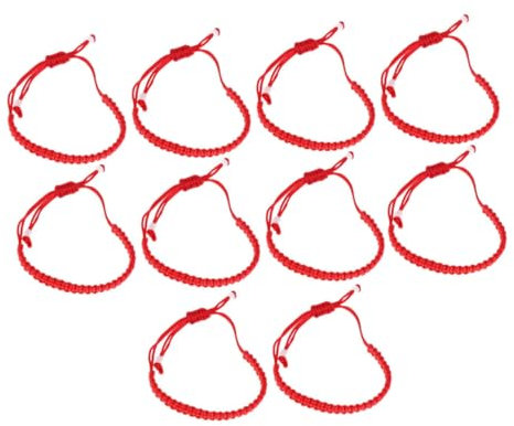 TOGEVAL 10stücke Verstellbare Rote Armbänder Geflochtenem Schnur Handgefertigte Schutzarmbänder Für Damen Und Freundschaftsarmbänder Dekorative Schmuckstücke