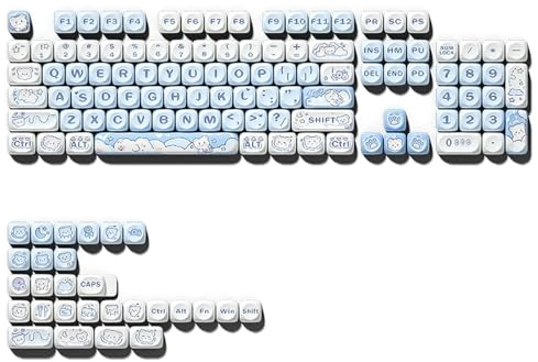 Tiardey Keycaps PBT Keycaps Set Sublimated Bear Keycaps For Mechanical Gaming Keyboard 132 Keys