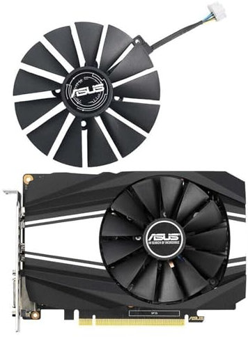 ASUS PHOENIX GeForce GTX 1650 1660 Ti 2060 SUPER OC GPU Replacement Fan for ASUS Graphics Cards, Air Cooling, 12V, 6-Pin Genunine Graphics Card Cooler, VGA Card Replacement GPU Fan PLD10010B12HH
