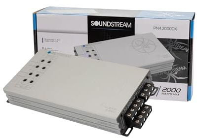 Soundstream Picasso Nano PN4.2000DX, Amplificatore stereo compatto per auto, amplificatore vocale di picco 2000W, amplificatore stereo a 4 canali, amplificatore 4 Ch per altoparlanti, alti