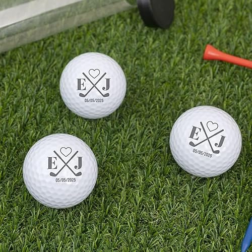 Wanapix | Packung mit 3 Golfbällen Personalisierte | Golfbälle Personalisierung Gravur oder Druck | Originelles Geschenk Vatertagsgeschenke/Geburtstagsgeschenke