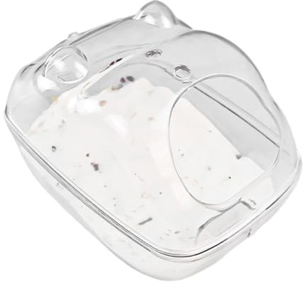 Hamster-Sand-Badebox – Chinchilla-Badebox, transparente Chinchilla-Sand-Badewanne, Rennmäuse, Körperreinigungsbehälter für Kleintiere