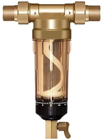 TIEOAXFT 1/2&3/4&1 Pre-Filter Whole House Rotary Precipitation Water Filter Central Pre-Filter Purification System Backwash Stainless