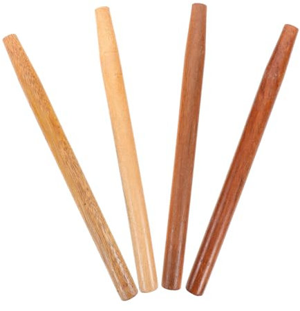 POPETPOP 4pcs Wooden Handle Replacement for Garden Hoe Axe Grip Handle Ergonomic Design for Farm and Garden Tools