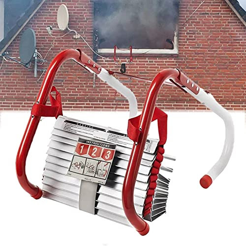 Emergency, Portable Rope Ladder for Indoor or Outdoor Emergency Window Exit, 2-6 Fire Safety Ladder with Anti-Slip Rungs,32FT/10M