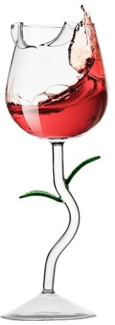 Copa de vino rosa - Copas de vino elegantes, copa de flores resistente al