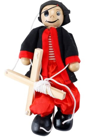 Hoite Pirate Marionette Puppet Wooden String for Adults, Fun and Interactive Performance Prop, Ideal for Play and Present, Multi-Color
