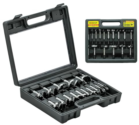 Forstner Bit Set 16Pcs Hex Shank, Wood Drill Bits Set with Multi Sided Shank, Forstner Bits for Woodworking