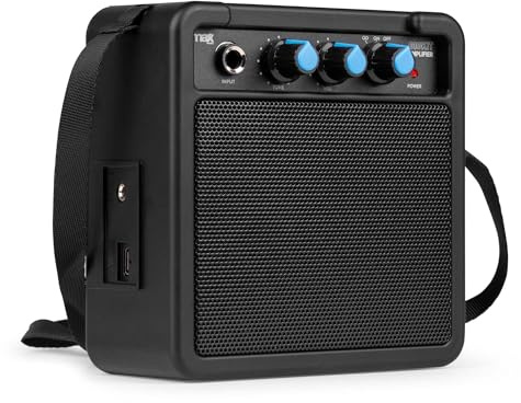 MAX GIGKit Mini Gitarrenverstärker – 10 Watt Verstärker Gitarre, 5 Stunden Akku, Tragbar, Lautstärke- & Tonregler mit Overdrive, Guitar Amp mit Kopfhöreranschluss für alle E-Guitars