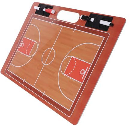 MAGICLULU Tabellone per Allenamento di Basket in PVC Portatile, Lavagna Tattica Cancellabile per Partite Intere e Mezze, Attrezzatura Sportiva Palla per Coaching e Strategie di Squadra
