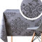 Wachstuchtischdecke Barock Damast Dunkler Graphit und Grau - Geprägtes Rechteckige 250 x 140 cm - Abwischbare PVC Tischdecke Wasserabweisend- Luxuriöse Orientalische Vinyl Wachstuch Pflegeleicht