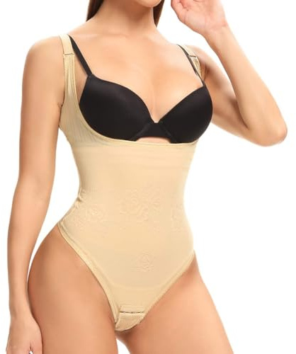 Joyshaper Figurformande body dam tanga stark mage väg midjeformare formande bodys body med krok formande bodysuit, Beige-1, XXL