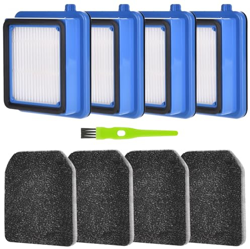 QX7 Filter für AEG 4 Stück Filter Zubehör Set für AEG QX6 QX7 QX8-2 ASKW1 Staubsauger Filterset Ersatzteile Ersatzfilter mit Waschbar 4 Vormotorfilter 4 Hygienefilter 1 Reinigungsbürste