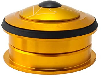 Boxkat Fahrrad 1-1/8 Lager Steuersatz, 44 Mm Rahmen 28,6 Mm Gewindelos Gerader Gabelschaft Gabel Lager Fahrrad-Steuersatz (Color : Gold, Size : 44mm)