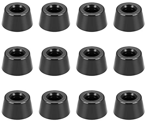 QUARKZMAN Gomma Piedini 21x17x12mm con Metallo Rondella Nero 12pz | Mobili Gamba Imbottiture, Paraurti Tampone Antiscivolo, per Elettronica Mobili