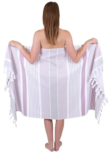 Betz Bastuhandduk hamam-handduk bastuhandduk strandhandduk badhandduk duschhandduk strandhandduk picknickfilt 100 % bomull extra lätt kvinnor och män 90 x 170 cm färg gammalrosa