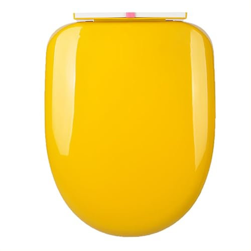 Brigtviee WC Sitz Mit Absenkautomatik,U-Form,PP Material,Toilettendeckel Passend Für Alle Handelsüblichen WC-Becken, Bunt Klodeckel Toilettensitz (Max. Belastung Der Klobrille 150 Kg),Gelb