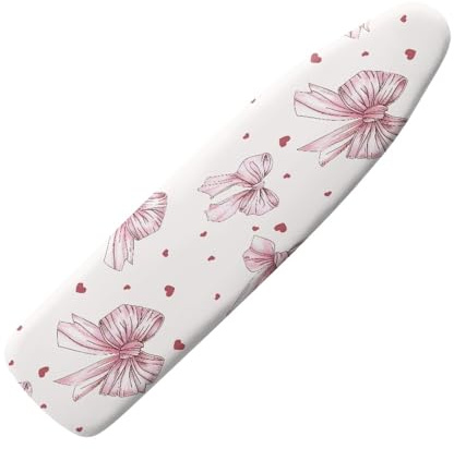 Copriasse da Stiro 140x45 Rosa Elastico Universale per Tutte Le Assi da Stiro, Resistente al Calore - Cordoncino di Fissaggio e Stretch-System - Facile da Cambiare