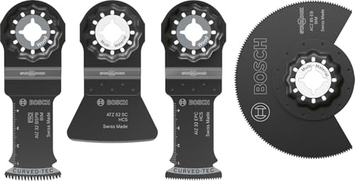 Bosch 4x Set di lame per pavimenti e raccordi, 4 pz (per Metalli non ferrosi, Colla, 134 x 104 mm, Professional Accessorio Utensile multifunzione)