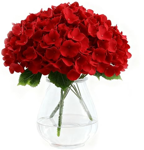 AMLUCKS 3 pièces de grandes fleurs d'hortensia en soie artificielles avec 17 têtes, fleurs d'hortensia artificielles au toucher réaliste et tiges florales à faire soi-même pour bouquets de mariage