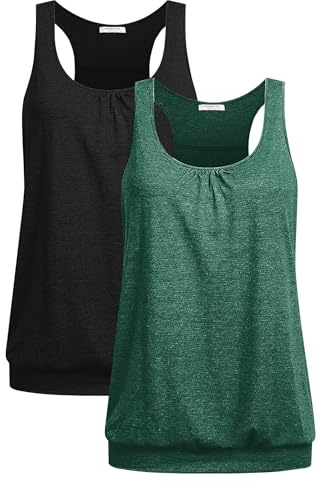 PINSPARK Tanktops dam racerback yoga sporttoppar ärmlös andningsbar fitness löpskjorta lös sittande muskelskjortor