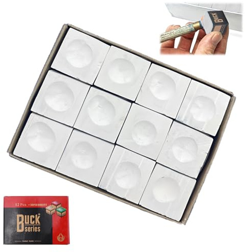 HUANYO Professional Snooker Chalk - 12 Cubes Premium Cue Tip Chalk for Enhanced Grip & Control, Minimises Table Marks, Ideal for Snooker, Pool & Billiard Players