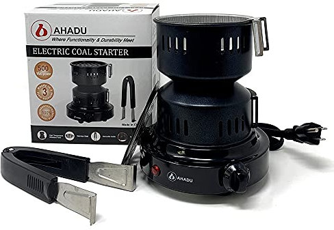AHADU, AHCS-101, The New [2019 Upgraded] Electric Charcoal Burner/Starter with Detachable Rubber Tong, Durable and Heat Resistant Heating Element & Low Electricity Usage