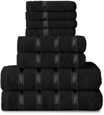 GC GAVENO CAVAILIA Lot de 8 Serviettes en Coton Égyptien - Visage, Main et Bain | Séchage Rapide et Très Absorbantes - Lavables pour Salle de Bain
