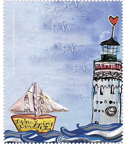 Rannenberg & friends Reinigungstuch Brillenputztuch Segelreise, Microfasertuch Reinigungstücher Brillenputztücher Tücher Leuchtturm Segelschiff