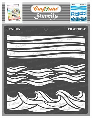 CrafTreat Reusable Stencils for Painting on Wood, Canvas, Paper, Fabric, Floor, Wall and Tile - 6x6 Inch - DIY Art and Craft Stencils of Nature Scenes