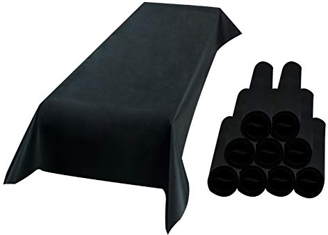 Sensalux Tischdecke, abwaschbar, Vorteilspack, 10 Stück, 1m x 2,5m, Schwarz