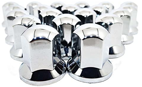 Easy Link 100 x Lange 33 mm Radkappen Chrom Radmutterkappen Radmutterschutz Kunststoff SW LKW Anhänger