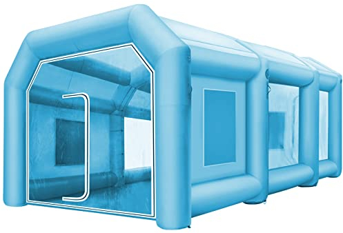 VEVOR Aufblasbare Sprühkabine Zelt 8x4,5x3m Aufblasbare Lackierkabine Zelt Spritzkabine Großes Autozelt Partyzelt Campingzelt Luftzelt mit 2 elektrische Gebläse