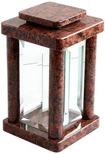 Lanterne funéraire en granit Vanga - Décoration funéraire - Verre - Lampe moderne