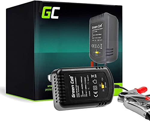 Green Cell® Ladegerät Akku 2V/6V/12V 0.6A (SLA, Blei-Säure, AGM, Gel, MF) Vollautomatisches Batterieladegerät Autobatterie für Auto Motorrad Rasenmäher Boot Motorrad Schneemobil Rollstuhl Jetski Quad