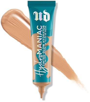 Urban Decay Hydromaniac Dewy Foundation (40 Light Neutral), Hydrating Tinted Moisturizer for Dry Skin, Buildable Medium Coverage, Non-comedogenic, Vegan, Cruelty-free - 1.1 fl oz